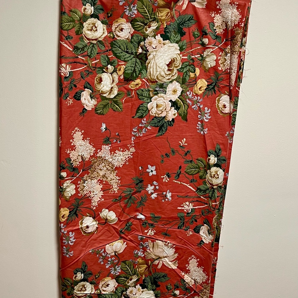VTG Floral Designer Brunschwig & Fils Fabric in Coral Pink and Green 12 yards - Picture 13 of 14